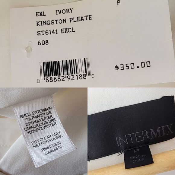 🆕️ INTERMIX Kingston Pleated Long Sleeve Jumpsuit in Ivory White - Picture 16 of 16